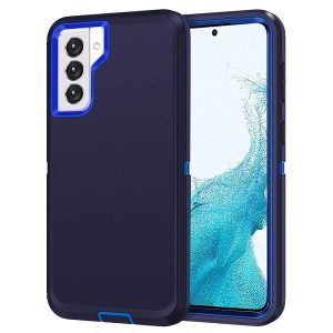Samsung Galaxy S21 FE Case Drop Resistant Defender Tradies Heavy Duty Rugged Shockproof Tough Cover S21 FE (Blue)