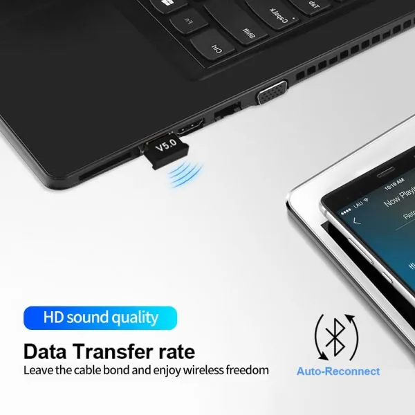 USB 5.0 Bluetooth Dongle Receiver Supports Windows 11/10/8.1/7 for Desktop Laptop Mouse Keyboard Printers Headsets, Speakers Controllers - Image 8
