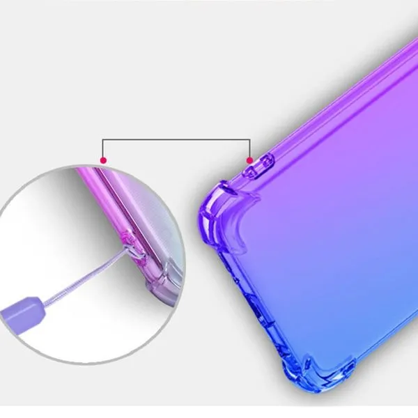 For Apple iPhone 12/12 Pro Clear Rainbow Case Shockproof Tough Gel Transparent Colorful Heavy Duty Phone Back Cover (Purple +Blue) - Image 4