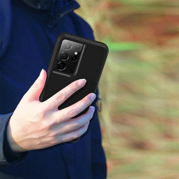 Samsung Galaxy S22 Ultra Case Drop Resistant Defender Tradies Heavy Duty Rugged Shockproof Tough Cover (Black) - Image 6