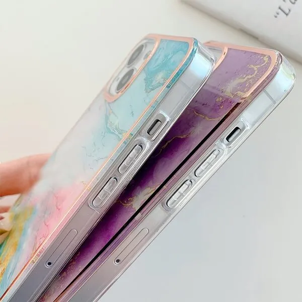 Samsung Galaxy S23 Ultra 5G Case Hard back Marble Pattern Slim Design Enhanced Camera and Screen Protection Girls and Women Cover (Blue) - Image 6