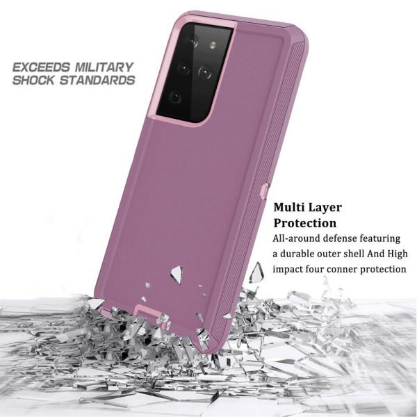 Samsung Galaxy S22 Ultra 5G Case Drop Resistant Defender Tradies Heavy Duty Rugged Shockproof Tough Cover (Purple) - Image 3