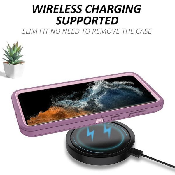 Samsung Galaxy S22 Ultra 5G Case Drop Resistant Defender Tradies Heavy Duty Rugged Shockproof Tough Cover (Purple) - Image 4
