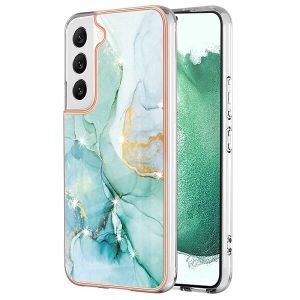 Samsung Galaxy S22 5G Case Hard back Marble Pattern Slim Design Enhanced Camera and Screen Protection Girls and Women Cover (Green)