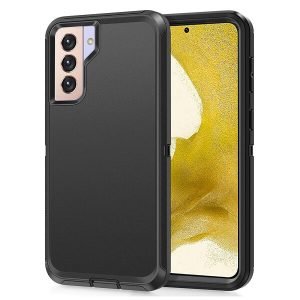 Samsung Galaxy S22 Plus Case Drop Resistant Defender Tradies Heavy Duty Rugged Shockproof Tough Cover (Black)
