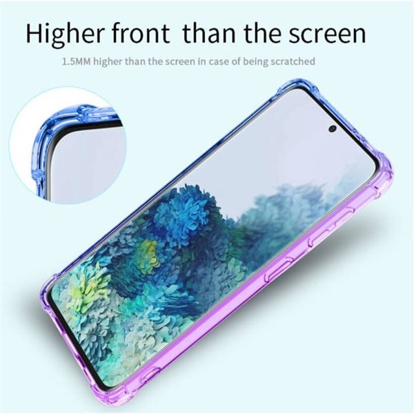 Samsung Galaxy S22 Ultra Clear Rainbow Case Shockproof Tough Gel Transparent Air Cushion Heavy Duty Phone Back Cover (Purple+Blue) - Image 7