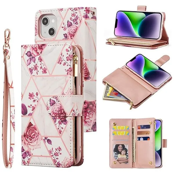 iPhone 14 Plus Marble Wallet Case