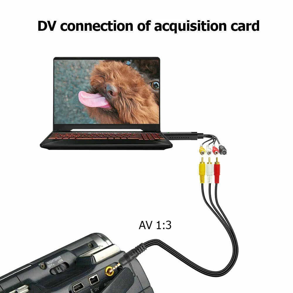 USB 2.0 Video Audio Capture Card Adapter PC VHS VCR TV to DVD Converter Support Win 2000/Win Xp/ Win Vista /Win 7/ Win 8/ Win 10 - Image 2