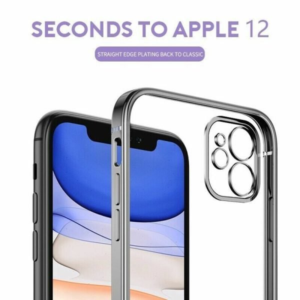 Electro Plating Clear Case For Apple iPhone 7 / 8 Shockproof Tough Heavy Duty Back Cover (Blue) - Image 4