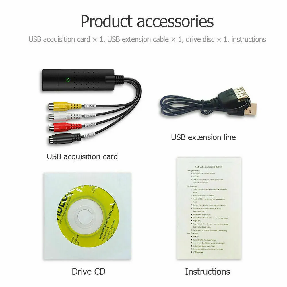 USB 2.0 Video Audio Capture Card Adapter PC VHS VCR TV to DVD Converter Support Win 2000/Win Xp/ Win Vista /Win 7/ Win 8/ Win 10 - Image 7