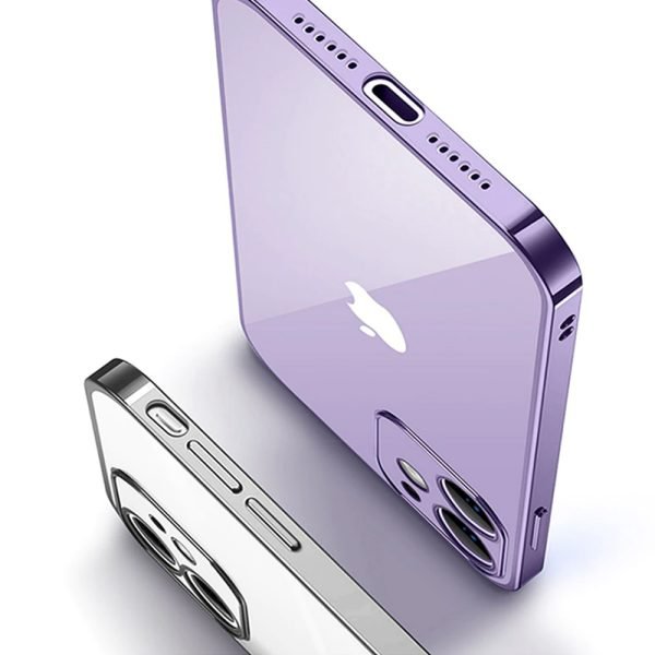 Electro Plating Clear Case For Apple iPhone 8 Shockproof Tough Heavy Duty Back Cover (Purple) - Image 6