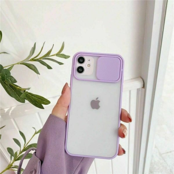 For Apple iPhone XR Purple Tough Case Shockproof Heavy Duty TPU Smart Camera Lens Protector Slide Back Cover - Image 2