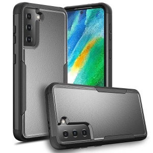 Samsung Galaxy S21 FE Case Drop Resistant Defender Tradies Heavy Duty Rugged Shockproof Tough Cover (Black)