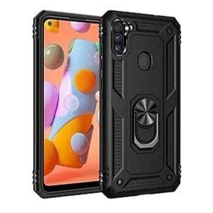 Samsung Galaxy A11 Magnetic Ring Rugged Shockproof Case Heavy Duty Protective Back Cover Galaxy A11 (Black)