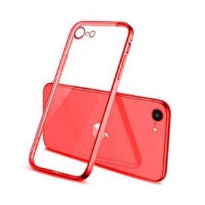 Electro Plating Clear Case For Apple iPhone 7 / 8 Shockproof Tough Heavy Duty Back Cover (Red)