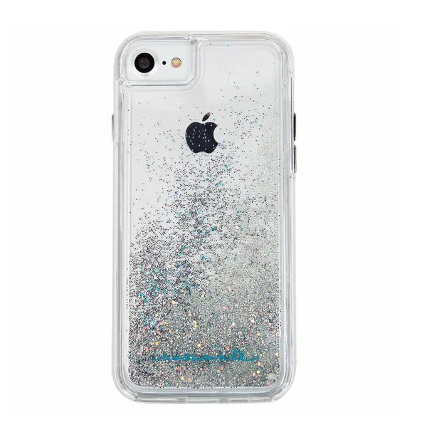 For Apple iPhone 7 Plus / 8 Plus White Clear Gel Case Heavy Duty Shockproof Liquid Glitter TPU Silicone Back Cover