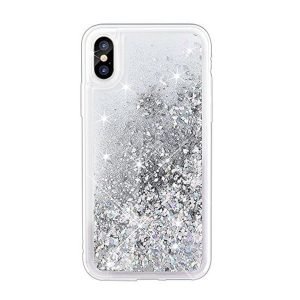 For Apple iPhone XS Max White Clear Gel Case Heavy Duty Shockproof Liquid Glitter TPU Silicone Back Cover