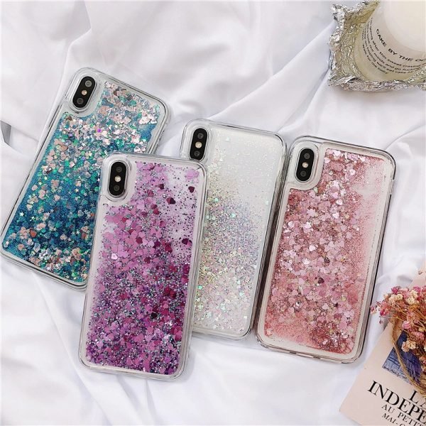 For Apple iPhone XR Blue Clear Gel Case Heavy Duty Shockproof Liquid Glitter TPU Silicone Back Cover - Image 6