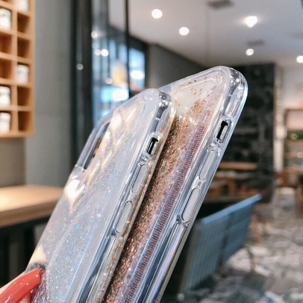 For Apple iPhone XR Blue Clear Gel Case Heavy Duty Shockproof Liquid Glitter TPU Silicone Back Cover - Image 8