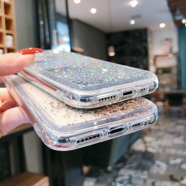 For Apple iPhone XR Blue Clear Gel Case Heavy Duty Shockproof Liquid Glitter TPU Silicone Back Cover - Image 7