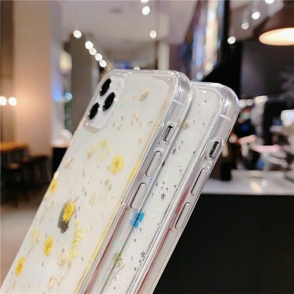 For Apple iPhone 11 Pro Max Smart Shockproof Dry Flower Glitter TPU Back Cover Case (Purple) - Image 6