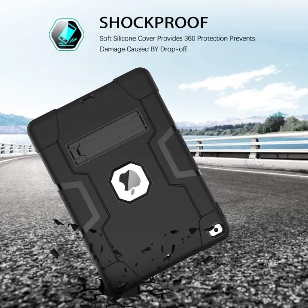 For Apple iPad Pro 13 2024 Hybrid Fancy Kickstand 3 in 1 Shockproof Heavy Duty Hybrid Hard  Protective Case (Black) - Image 5