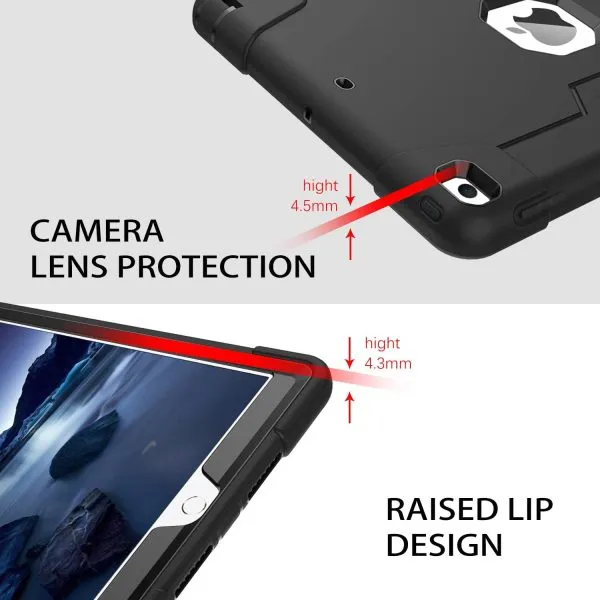 For Apple iPad Pro 13 2024 Hybrid Fancy Kickstand 3 in 1 Shockproof Heavy Duty Hybrid Hard  Protective Case (Black) - Image 3