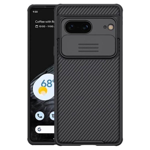 For Google Pixel 7 Nillkin Case Shockproof Heavy Duty Rugged Anti Knock TPU Camera Slide Protector Tough Back Cover (Black)