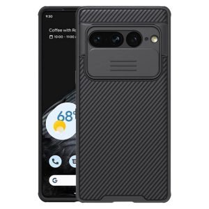 For Google Pixel 7 Pro Nillkin Case Shockproof Heavy Duty Rugged Anti Knock TPU Camera Slide Protector Tough Back Cover (Black)