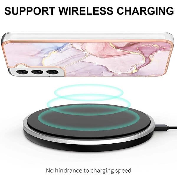 Samsung Galaxy S23 Ultra 5G Case Hard back Marble Pattern Slim Design Enhanced Camera and Screen Protection Girls and Women Cover (Rose Gold) - Image 3