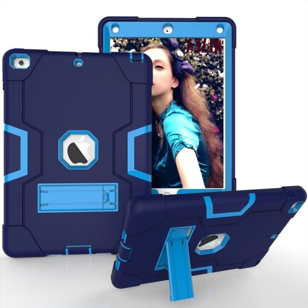 Apple iPad Mini 5 Gen Generation 7.9 inch 2019 Hybrid Fancy Kickstand 3 in 1 Shockproof Heavy Duty Hybrid Hard PC Cover Full Body Protective Case (Blue)