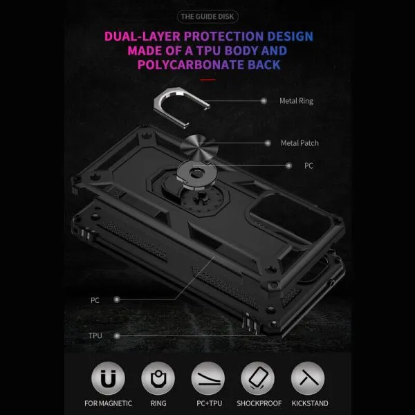 Samsung Galaxy S23 Plus 5G Magnetic Ring Rugged Shockproof Case Heavy Duty Protective Back Cover Galaxy S23+ (Blue)