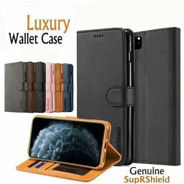 For Apple iPhone 12 Pro Brown Wallet Case Heavy Duty Shockproof Card Holder Leather Flip Cover - Image 5