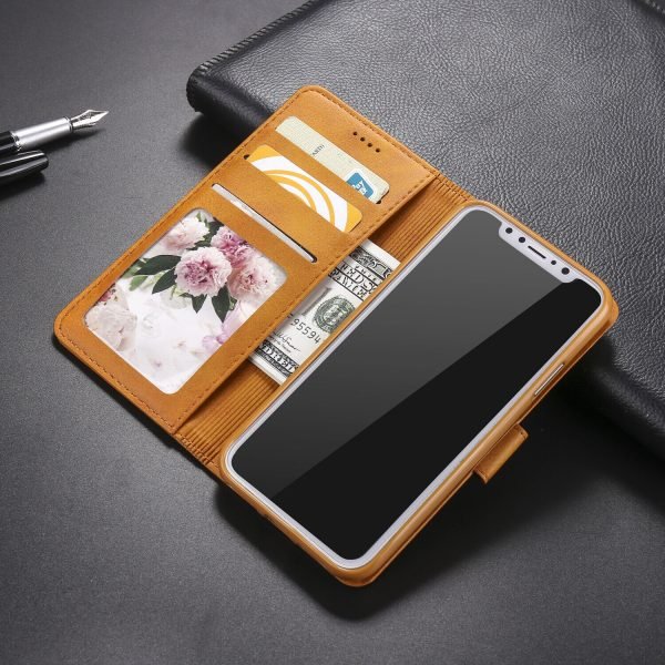 For Apple iPhone 12 Pro Brown Wallet Case Heavy Duty Shockproof Card Holder Leather Flip Cover - Image 8