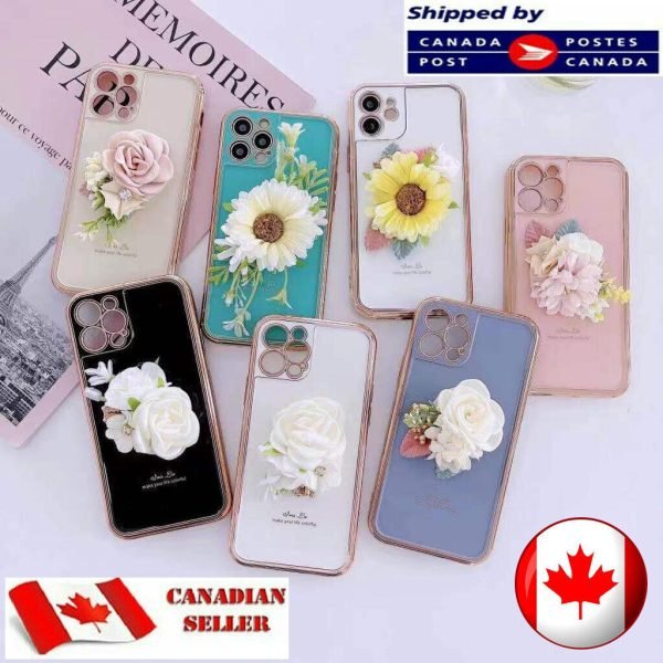 For Apple iPhone 12 Pro Smart Shockproof Flower Case Life Proof TPU Back Cover (White) - Image 10