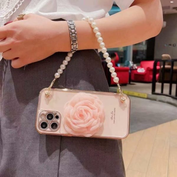 For Apple iPhone 12 Pro Smart Shockproof Flower Case Life Proof TPU Back Cover (Pink) - Image 2