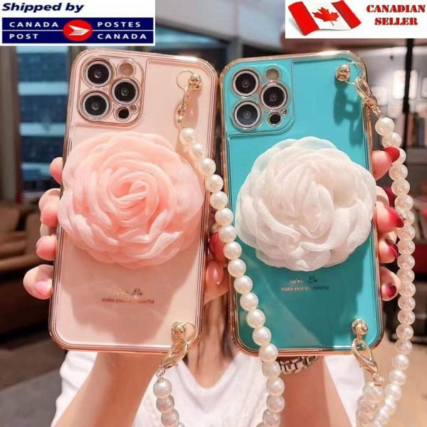 For Apple iPhone 12 Pro Smart Shockproof Flower Case Life Proof TPU Back Cover (Pink) - Image 7