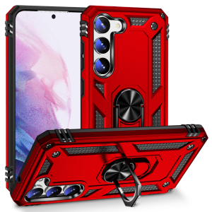 Samsung Galaxy S23 Plus 5G Magnetic Ring Rugged Shockproof Case Heavy Duty Protective Back Cover Galaxy S23+ (Red)