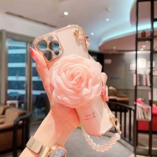 For Apple iPhone 12 Pro Smart Shockproof Flower Case Life Proof TPU Back Cover (Pink) - Image 3