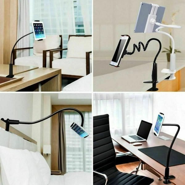Universal Phone Holder Arm 360 Flexible Mount Stand For Apple Samsung Google Pixel LG Huawei Tablet iPad (Black) - Image 10