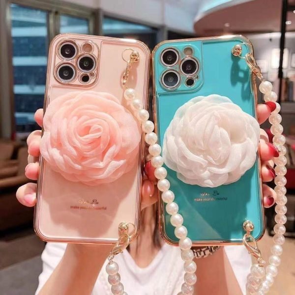 For Apple iPhone 12 Pro Smart Shockproof Flower Case Life Proof TPU Back Cover (Pink) - Image 4
