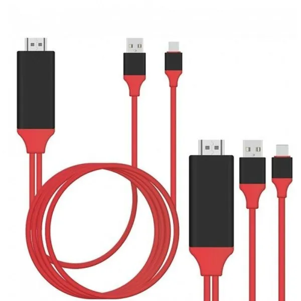 1080P Lightning to HDMI Cable Adapter Sync Audio Video Charge Port Connector For Apple iPhone iPad to HD TV /Projector /Monitor