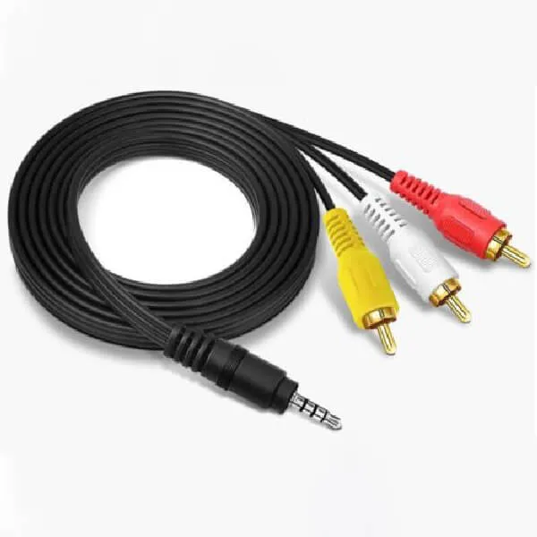 3.5mm Jack to 3 RCAPhono Stereo Y Splitter Audio Aux Cable Male to Male