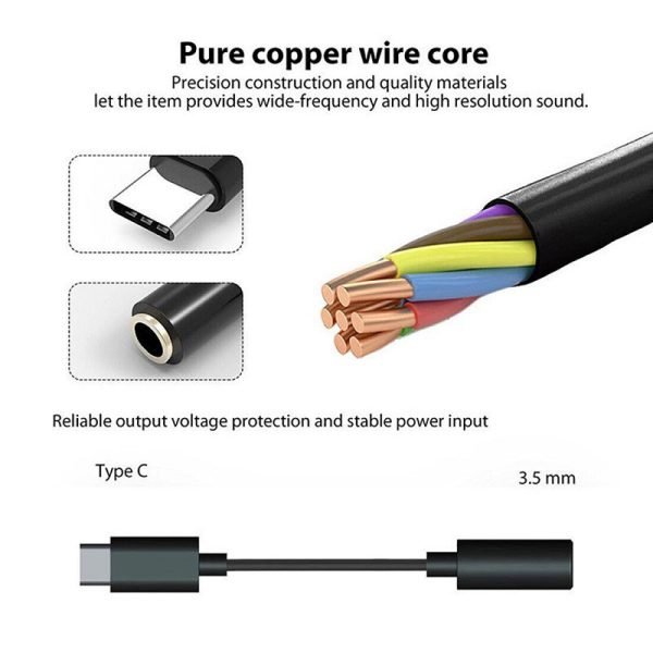 Audio Cable USB Type C to 3.5mm aux cable Earphone Adapter Mobile Phones Type C to 3.5mm jack Cable for Samsung Galaxy Oppo Nokia Motorola