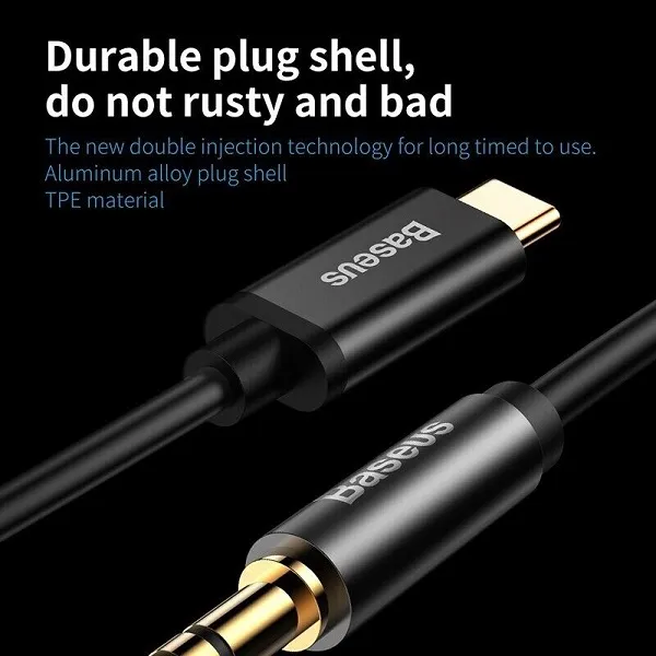 Baseus USB Type C to Audio AUX Auxiliary Cable Jack USB C to 3.5mm Male Cord Adapter
