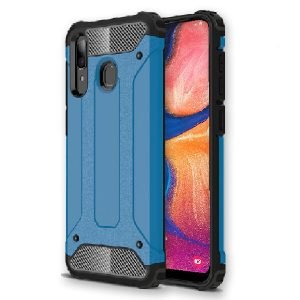 Samsung Galaxy A20 Shockproof Heavy Duty Rugged Armour Case Cover (Blue)