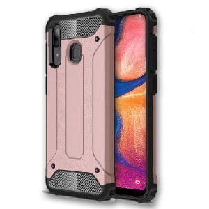 Samsung Galaxy A20 Shockproof Heavy Duty Rugged Armour Case Cover (Rose Gold)