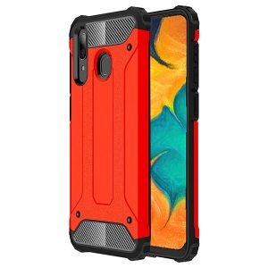 Samsung Galaxy A30 Shockproof Heavy Duty Rugged Armour Case Cover (Red)