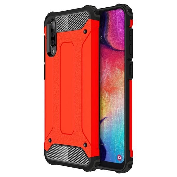 Samsung Galaxy A50 Shockproof Heavy Duty Rugged Armour Case Cover (Red)