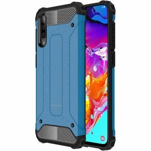 Samsung Galaxy A70 Shockproof Heavy Duty Rugged Armour Case Cover (Blue)